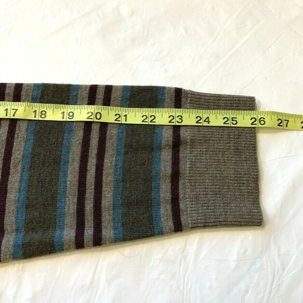 NEW Banana‎ Republic Italian 100% Merino Wool Sweater Pullover Striped V Neck XL - Picture 12 of 12